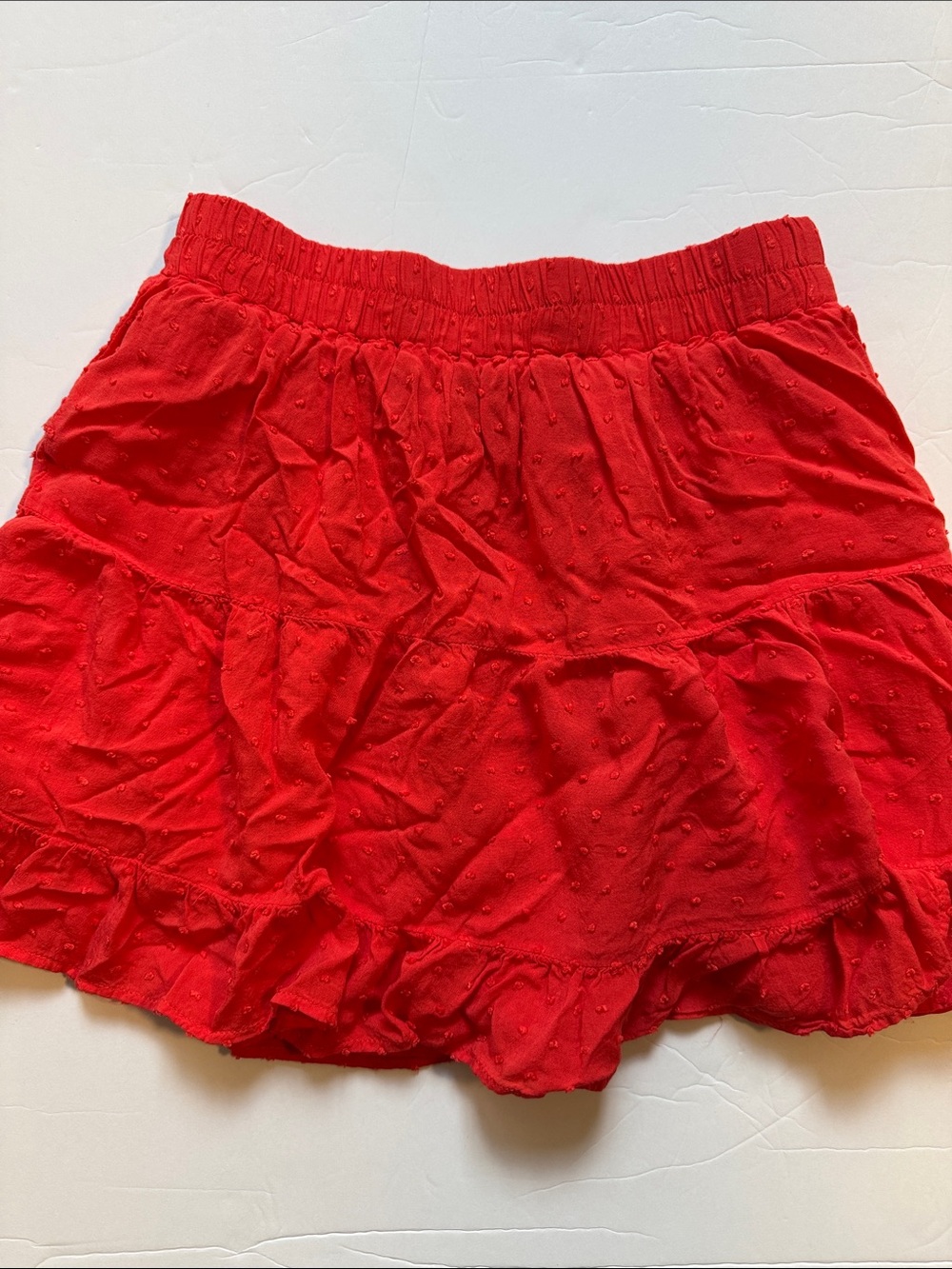 Playful Orange Red Ruffle Skirt